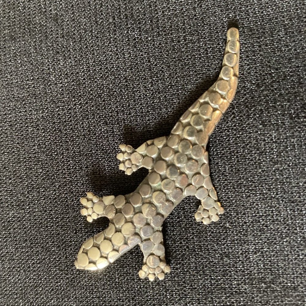 Sterling 925 Silver Contemporary Lizard Pin